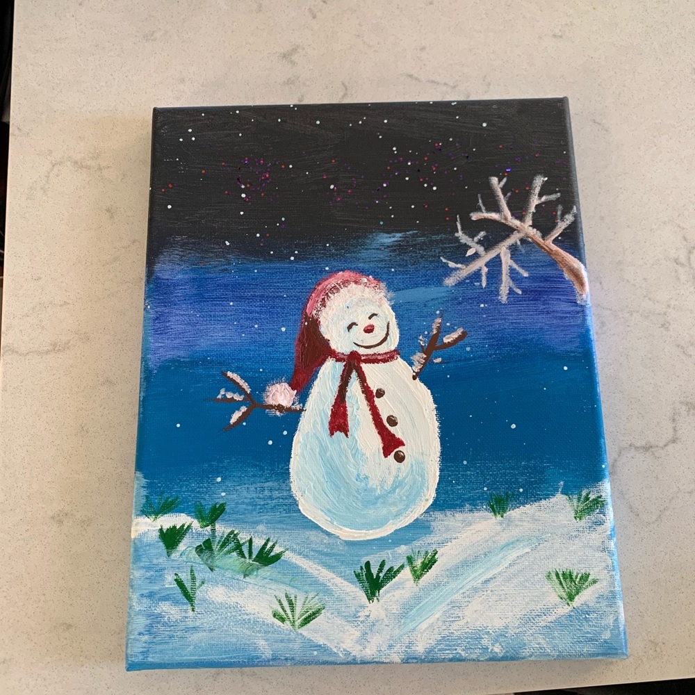 ~personally hand painted~ happy snowman ⛄️